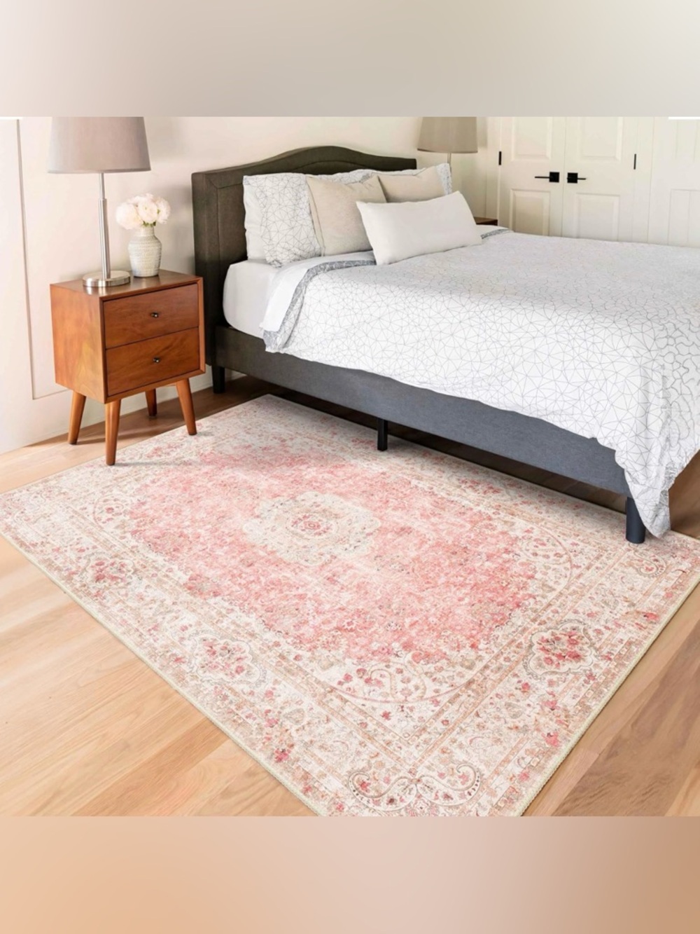 Vintage-Inspired Pink Area Rug by - Picture 2 of 3